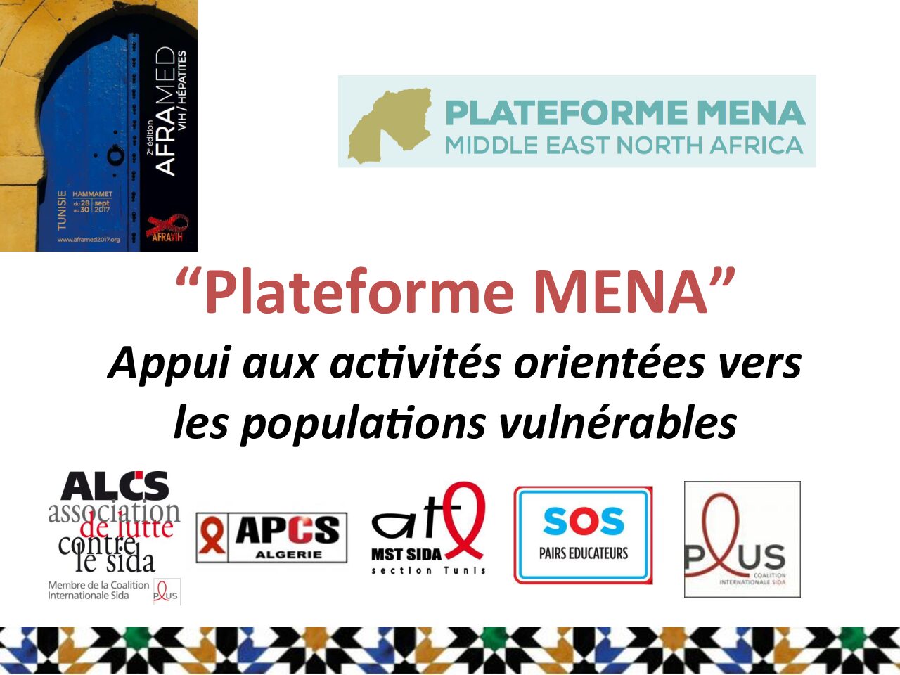 Plateforme MENA - Appui aux activités orientées vers les populations vulnérables