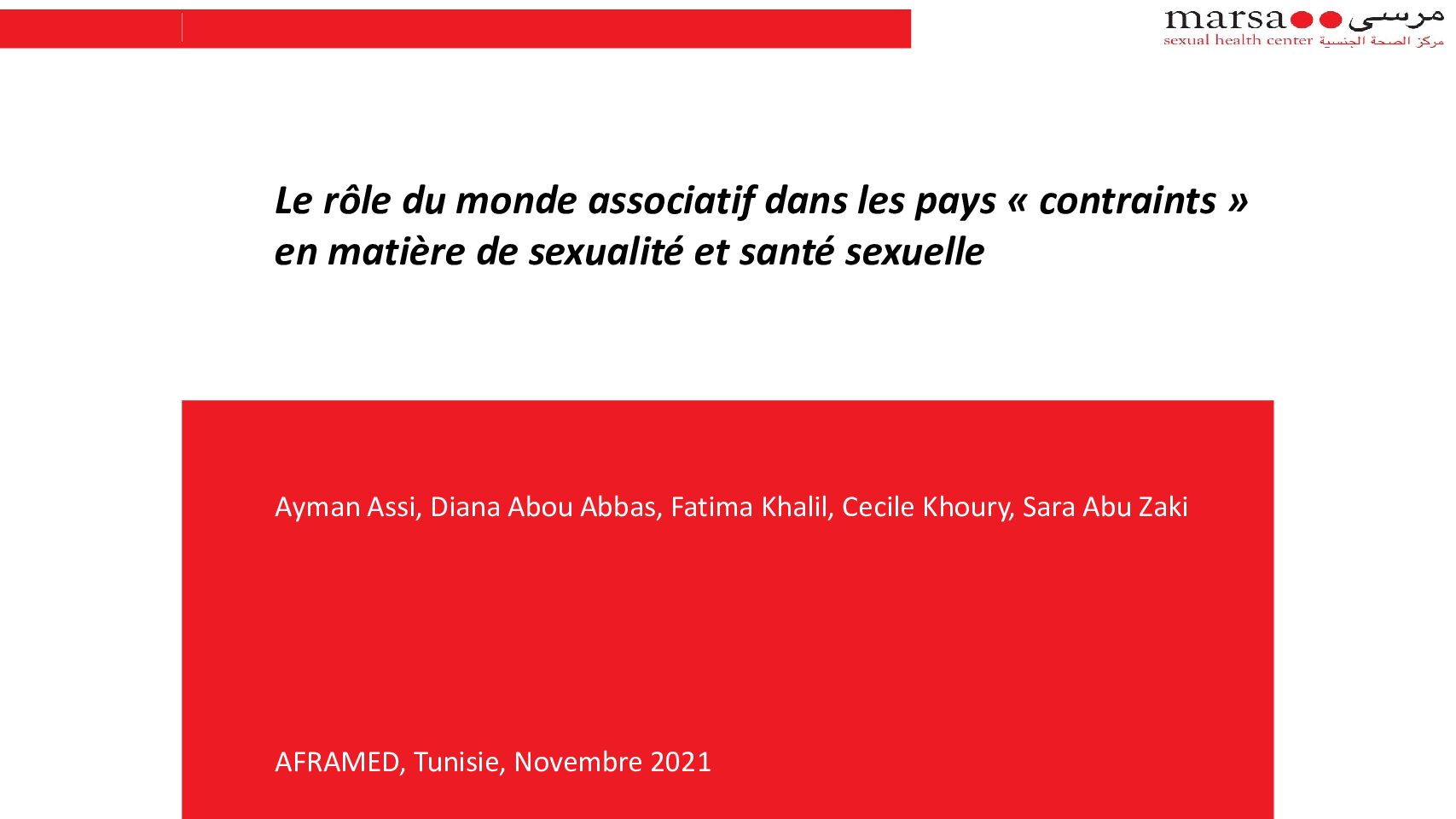Le rôle du monde associatif dans les pays contraints en matière de sexualité