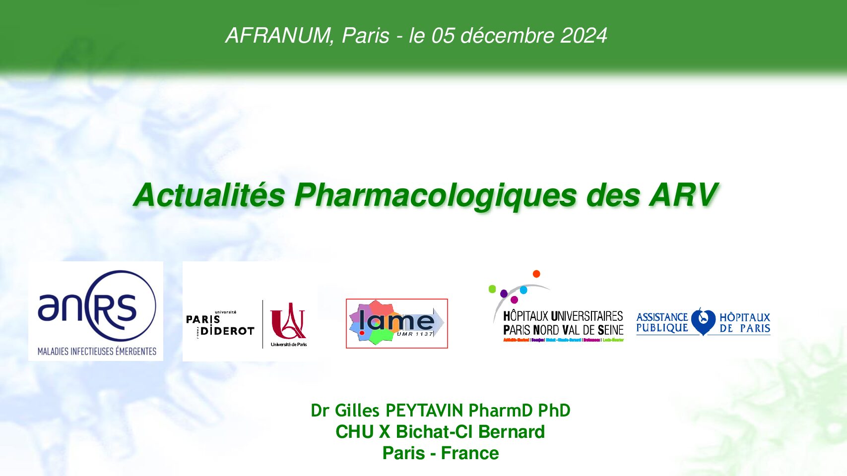 Actualités Pharmacologiques des ARV